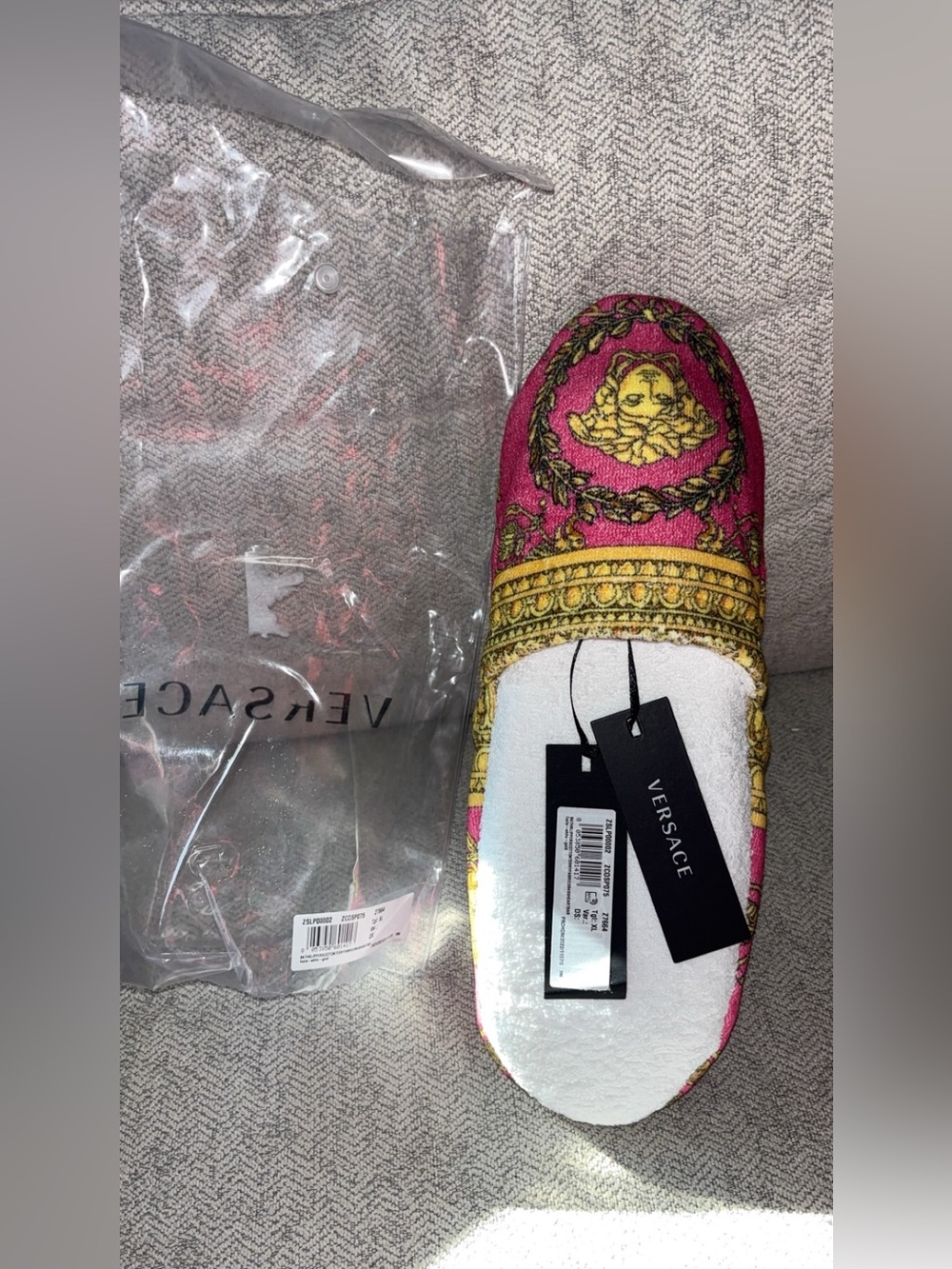 Versace Pink & Gold Baroque Slippers